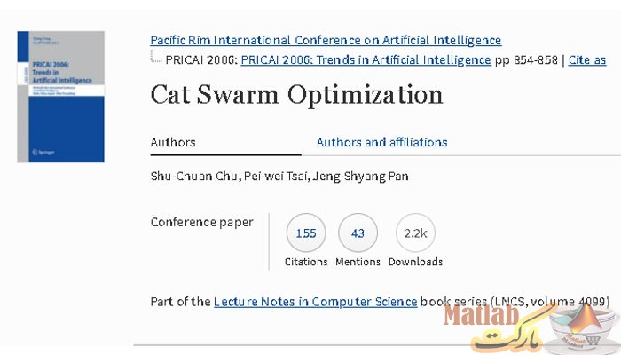 دانلود مقاله Cat Swarm Optimization